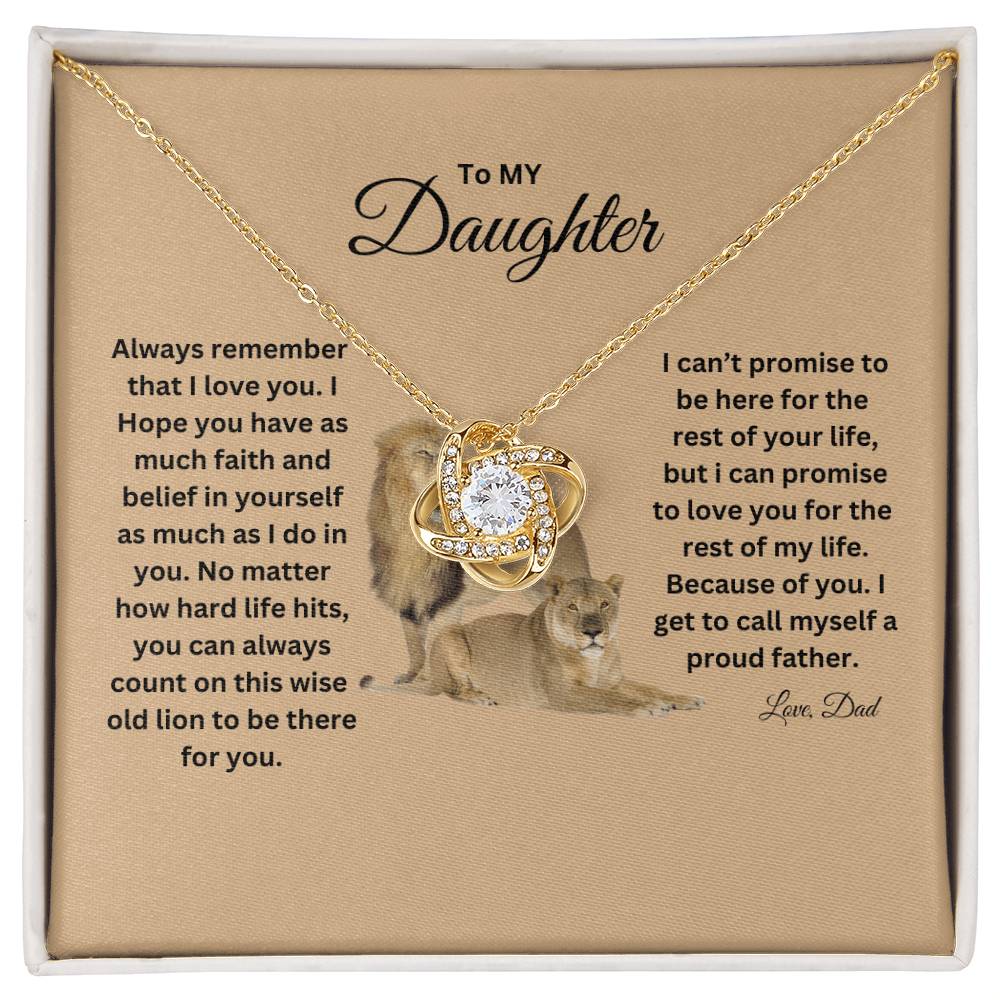 TO MY DAUGHTER LOVE KNOT NECKLACE