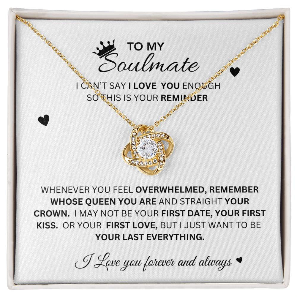 TO MY SOULMATE Love Knot Necklace (Yellow & White Gold Variants)