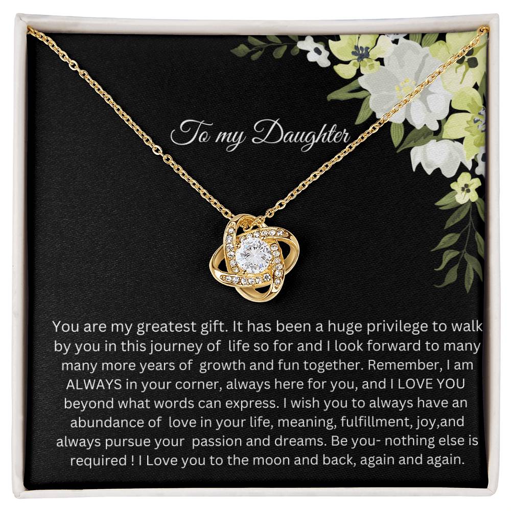 TO MY DAUGHTER  LOVE KNOT NECKLACE