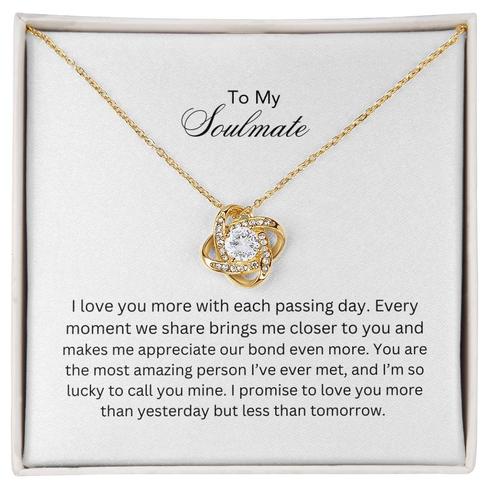 to my soulmate Love Knot Necklace (Yellow & White Gold Variants)