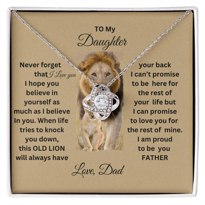 TO MY DAUGHTER  LOVE  KNOT  NECKLACE