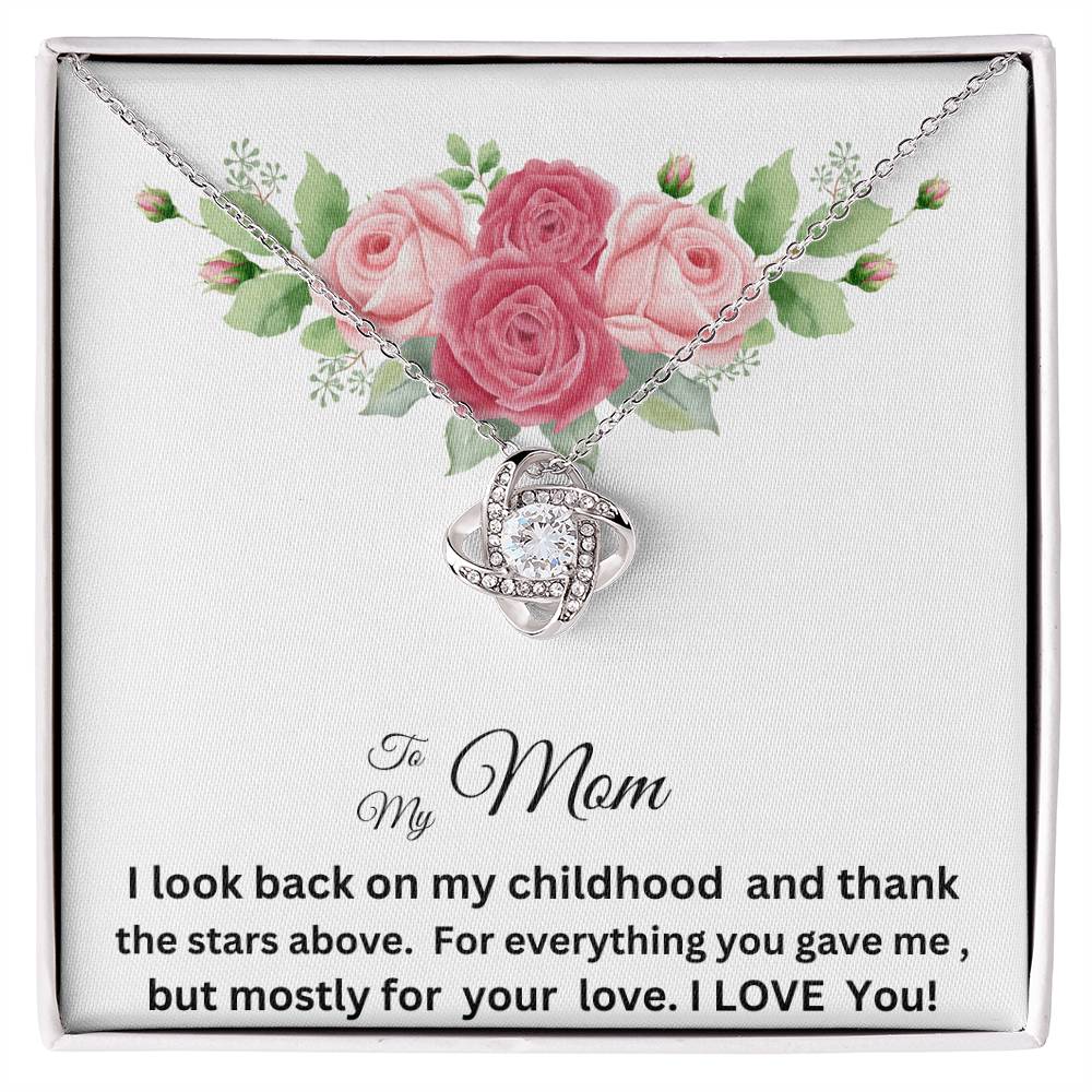 To My Mom love knot  necklace