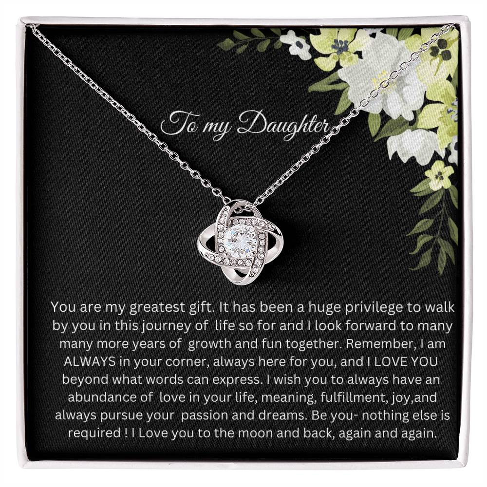 TO MY DAUGHTER  LOVE KNOT NECKLACE