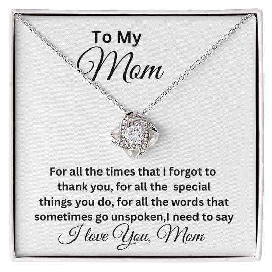 To My Mom love  Knot necklace