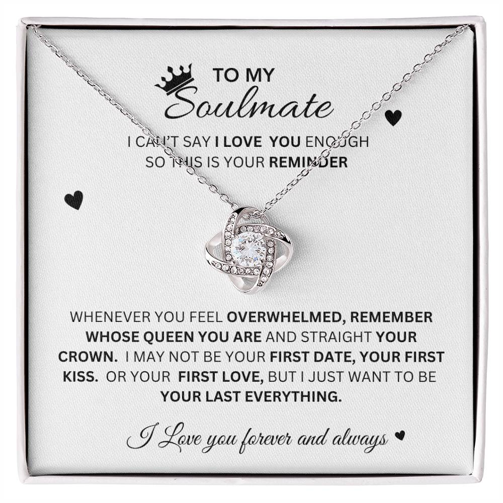 TO MY SOULMATE Love Knot Necklace (Yellow & White Gold Variants)