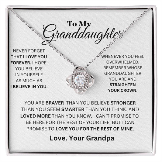 TO MY GRANDDAUGHTER LOVE KNOT NECKLACE