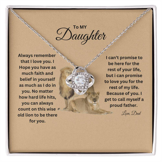 TO MY DAUGHTER LOVE KNOT NECKLACE