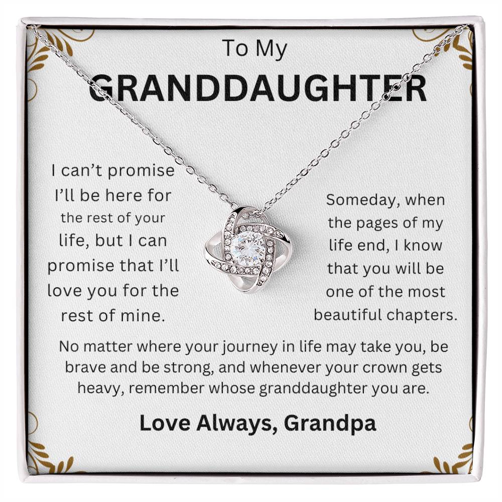 TO MY GRANDDAUGHTER  LOVE KNOT NECKLACE