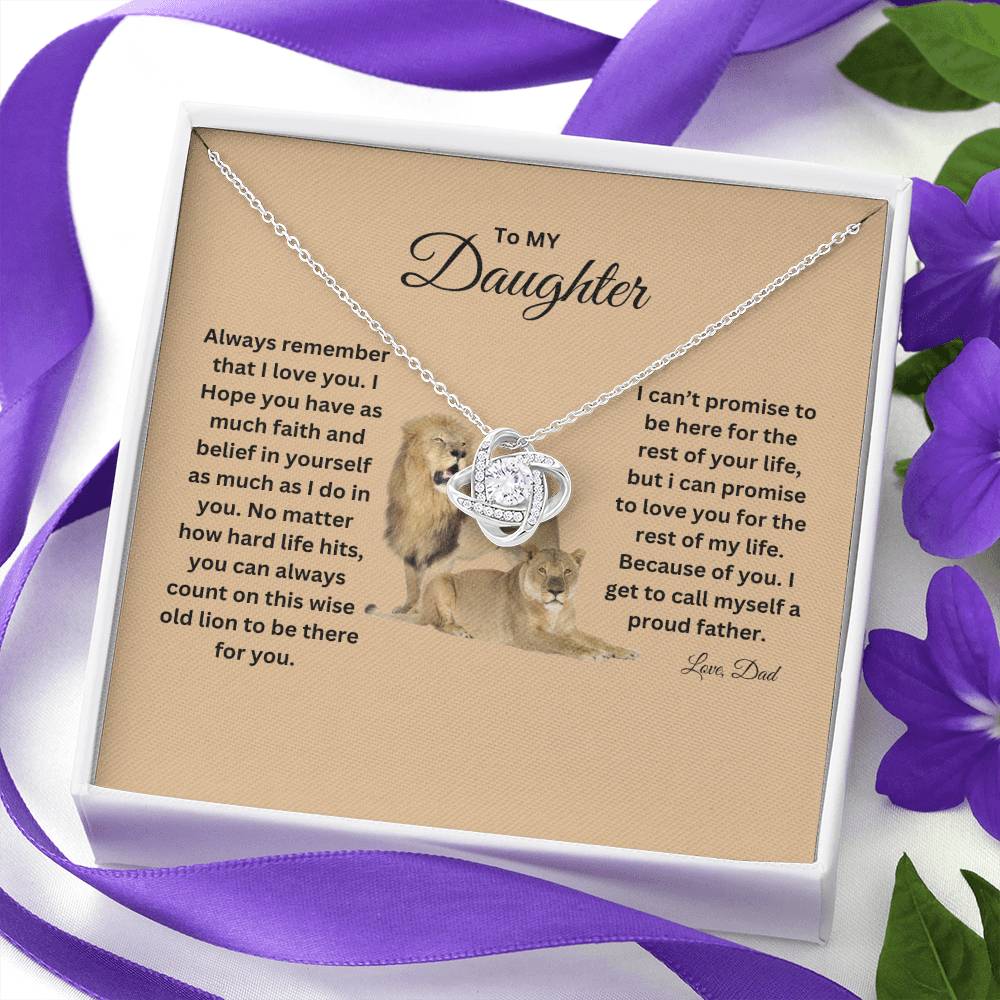 TO MY DAUGHTER LOVE KNOT NECKLACE