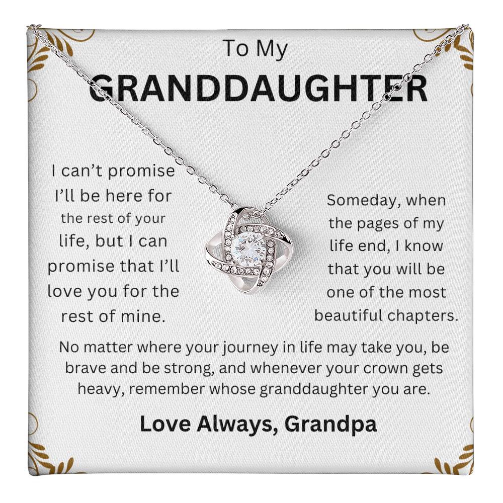 TO MY GRANDDAUGHTER  LOVE KNOT NECKLACE