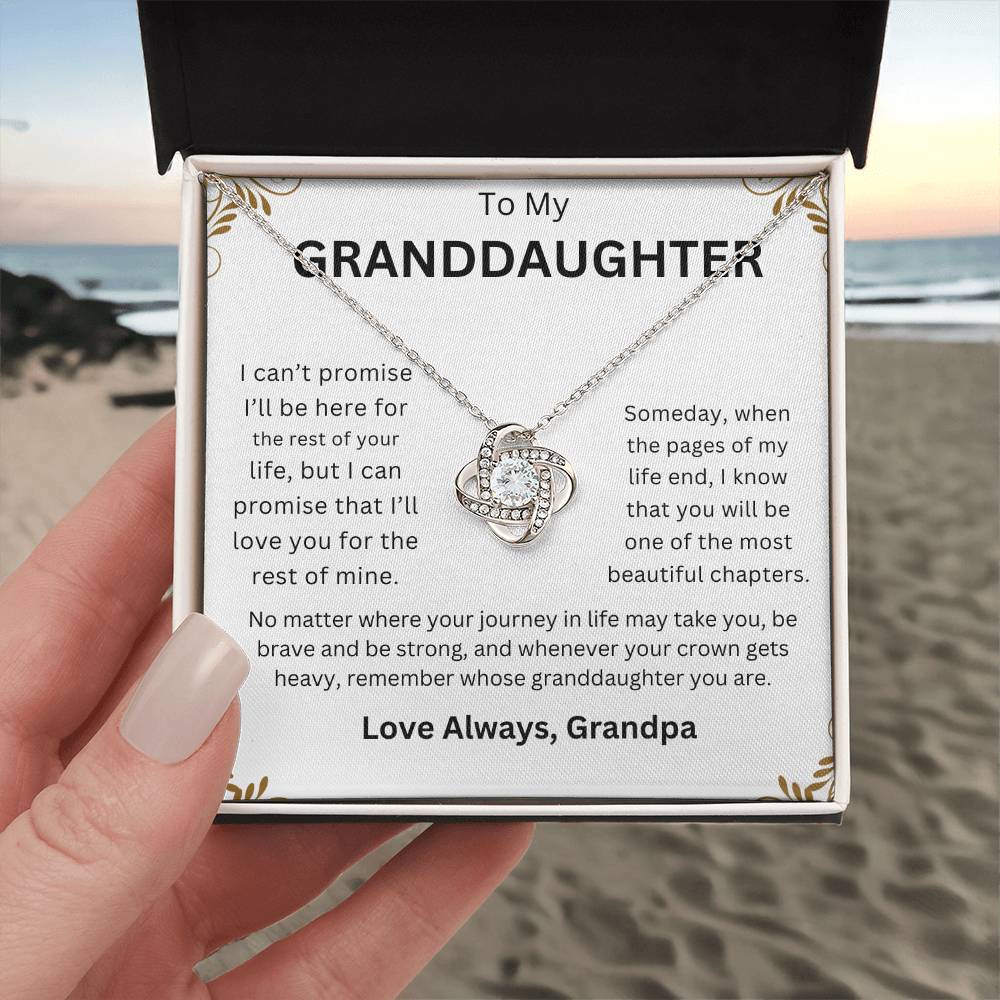 TO MY GRANDDAUGHTER  LOVE KNOT NECKLACE