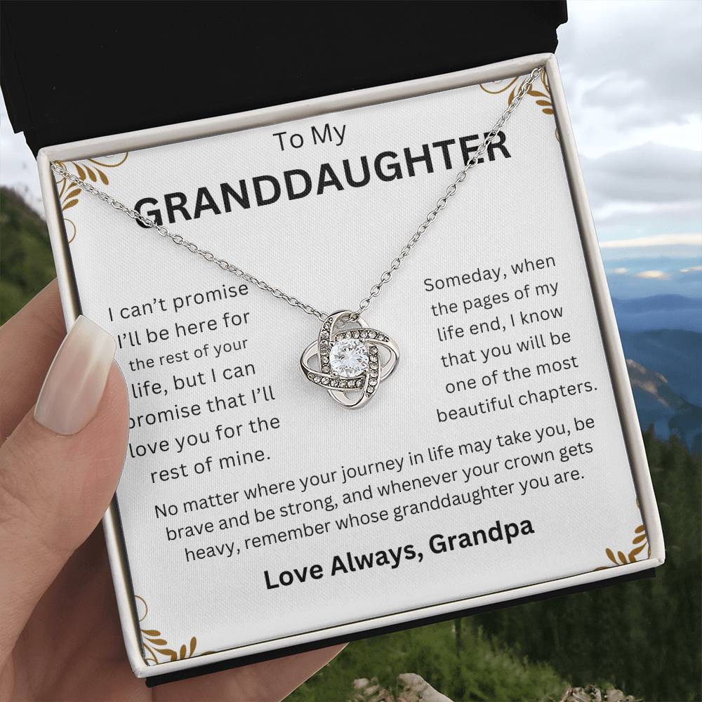 TO MY GRANDDAUGHTER  LOVE KNOT NECKLACE