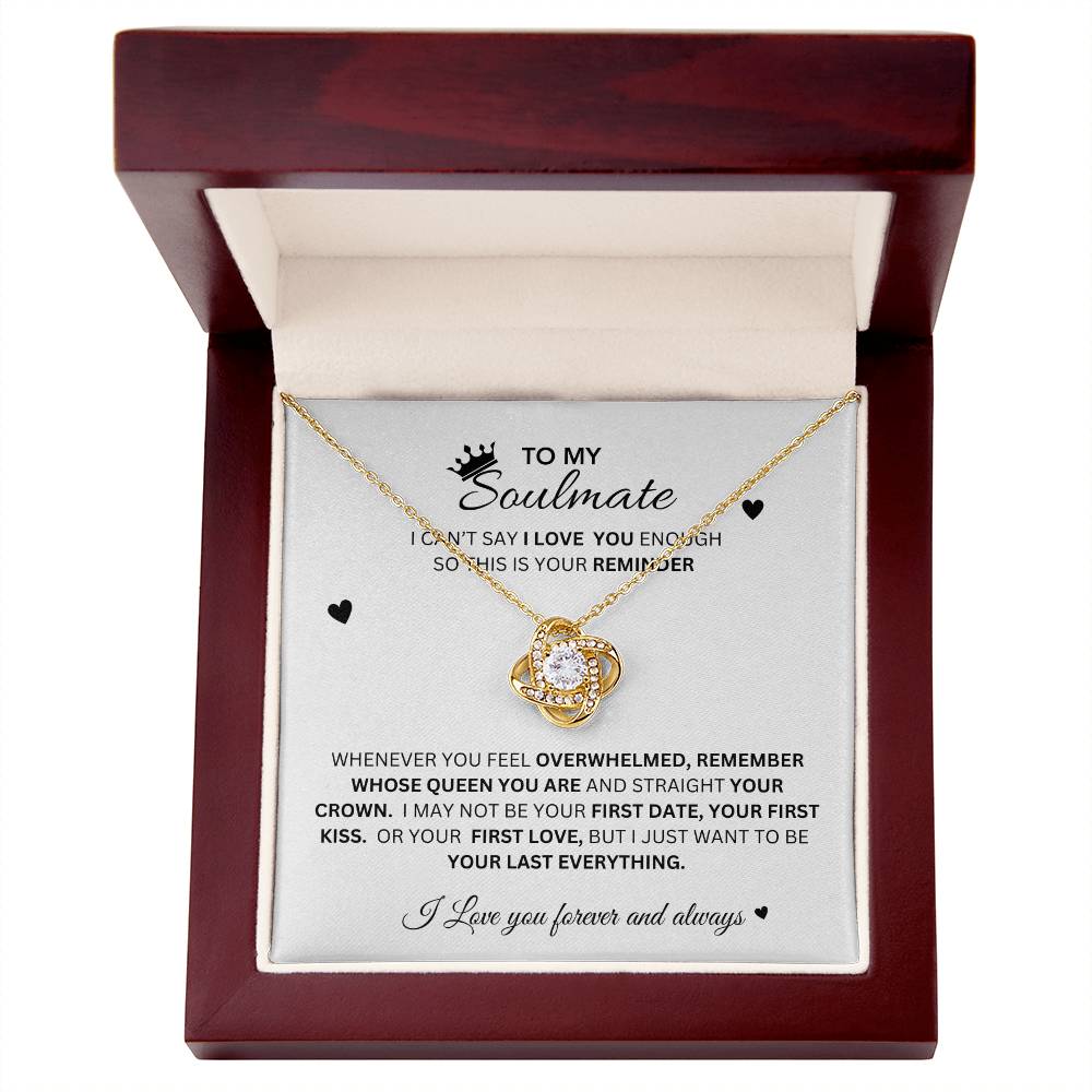 TO MY SOULMATE Love Knot Necklace (Yellow & White Gold Variants)