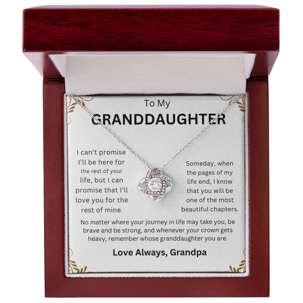 TO MY GRANDDAUGHTER  LOVE KNOT NECKLACE