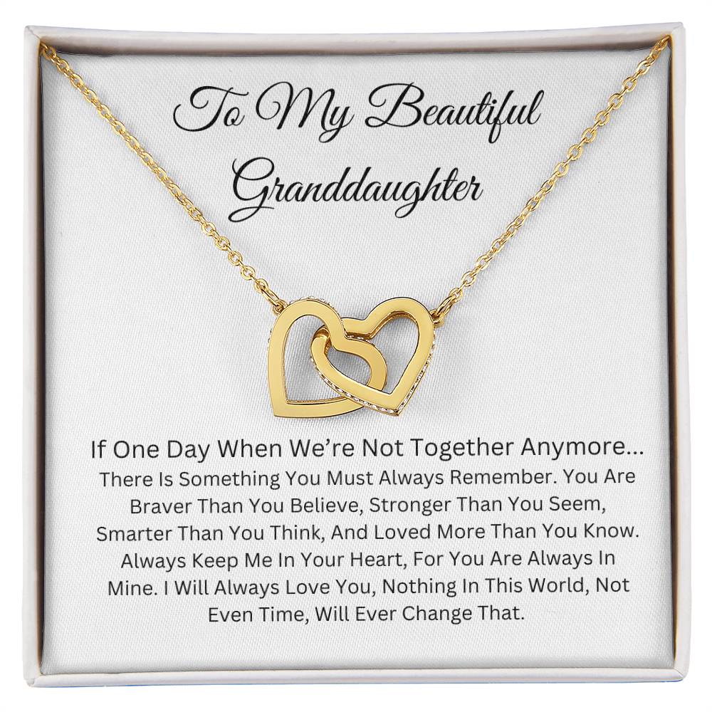 TO MY BEAUTIFUL GRANDDAUGHTER  INTERLOCKING HEART NECKLACE