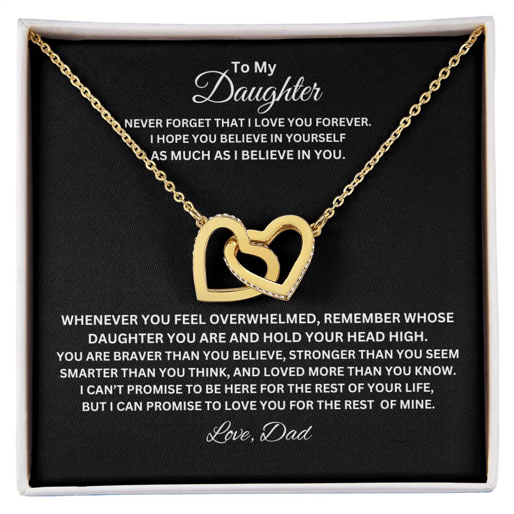 TO MY DAUGHTER INTERLOCK HEART NECKLACE