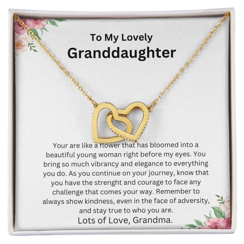 TO MY LOVELY GRANDDAUGHTER INTERLOCK HEART NECKLACE