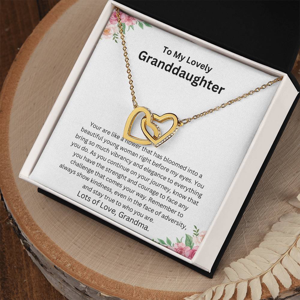 TO MY LOVELY GRANDDAUGHTER INTERLOCK HEART NECKLACE