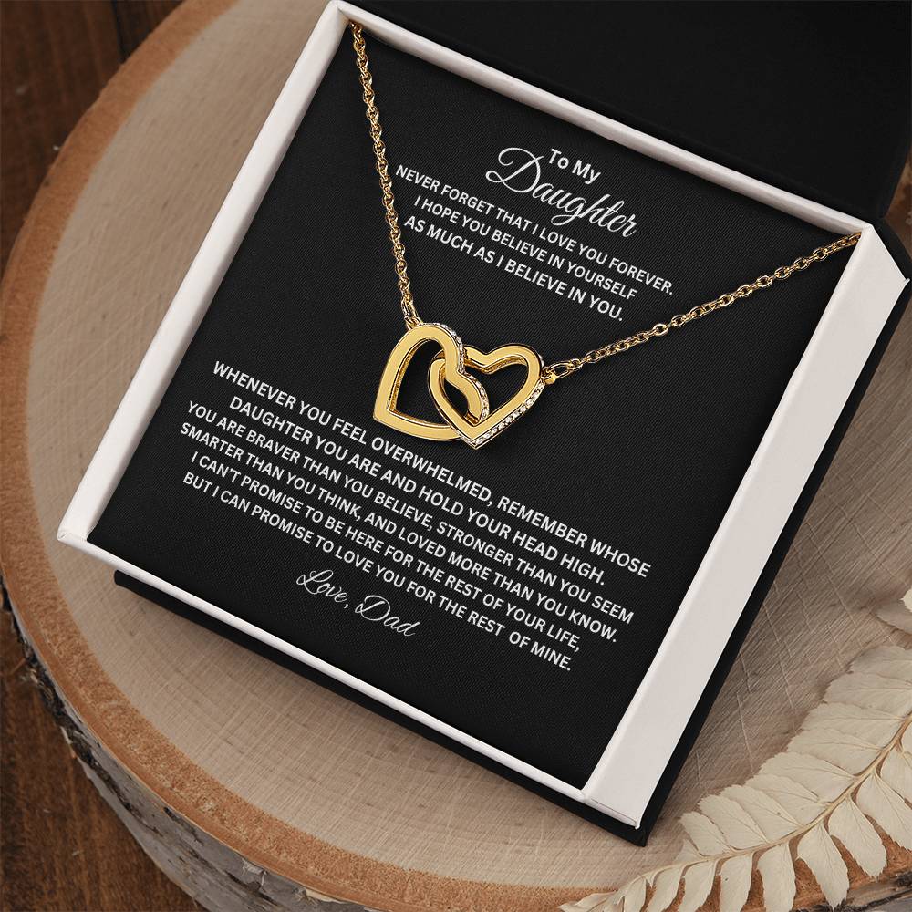 TO MY DAUGHTER INTERLOCK HEART NECKLACE