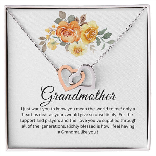 Grandmother Interlocking Heart Necklace