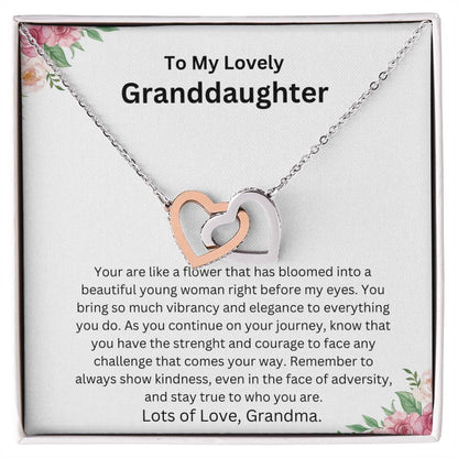 TO MY LOVELY GRANDDAUGHTER INTERLOCK HEART NECKLACE