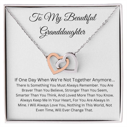 TO MY BEAUTIFUL GRANDDAUGHTER  INTERLOCKING HEART NECKLACE