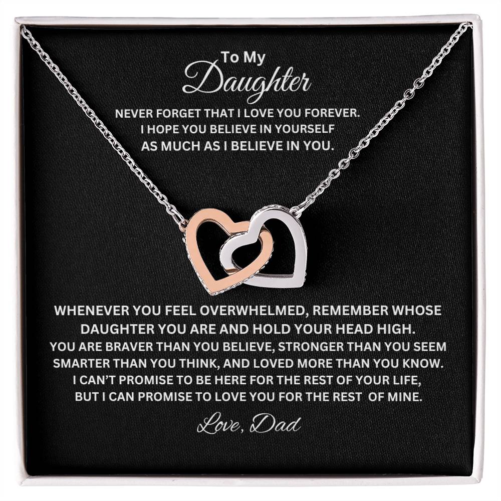 TO MY DAUGHTER INTERLOCK HEART NECKLACE