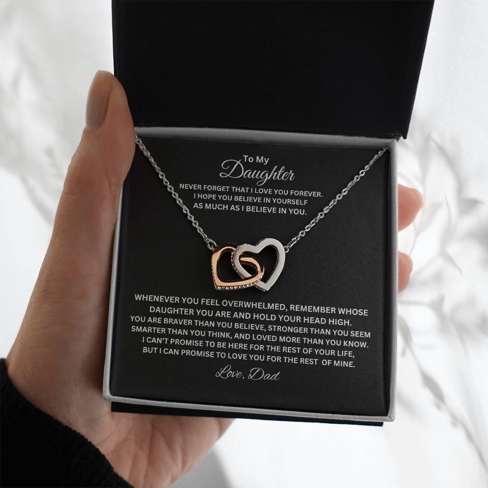 TO MY DAUGHTER INTERLOCK HEART NECKLACE