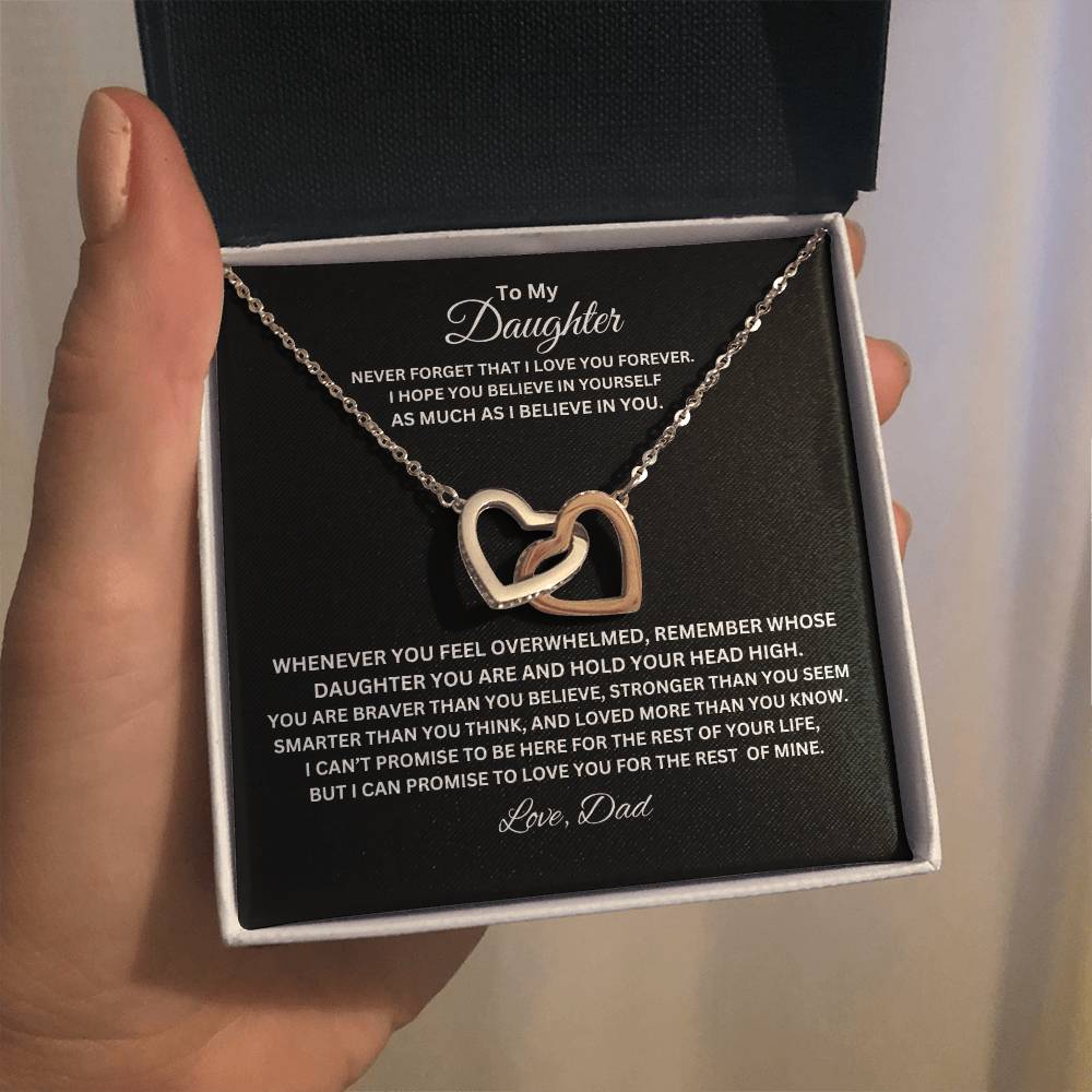 TO MY DAUGHTER INTERLOCK HEART NECKLACE