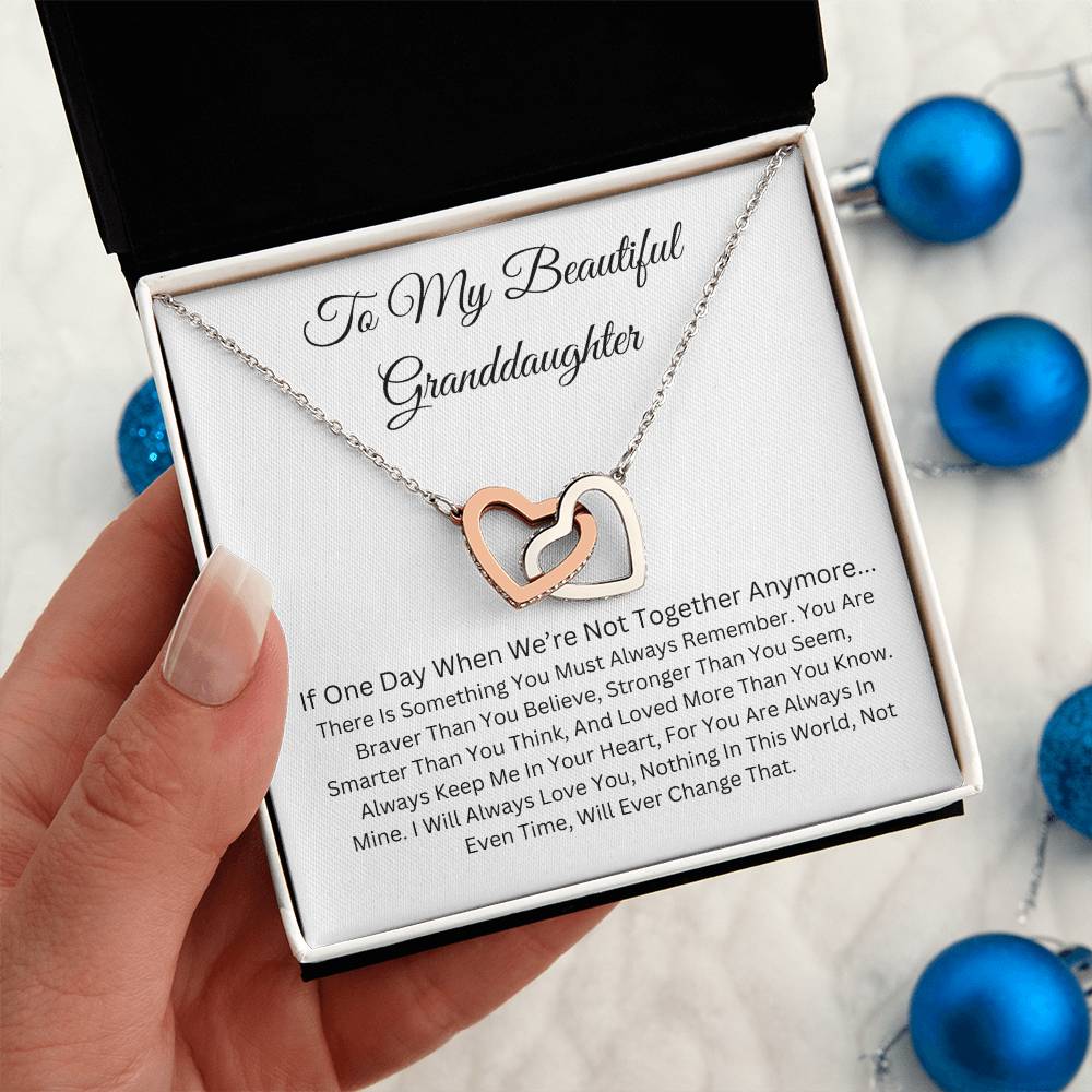 TO MY BEAUTIFUL GRANDDAUGHTER  INTERLOCKING HEART NECKLACE