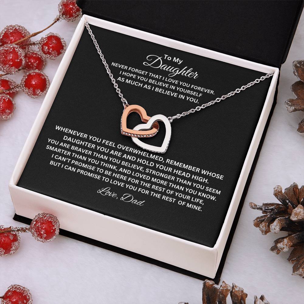 TO MY DAUGHTER INTERLOCK HEART NECKLACE