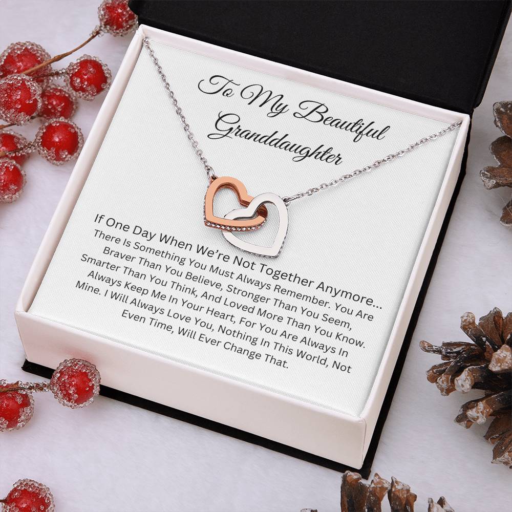 TO MY BEAUTIFUL GRANDDAUGHTER  INTERLOCKING HEART NECKLACE