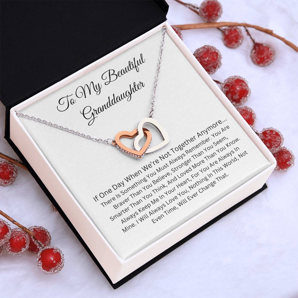 TO MY BEAUTIFUL GRANDDAUGHTER  INTERLOCKING HEART NECKLACE