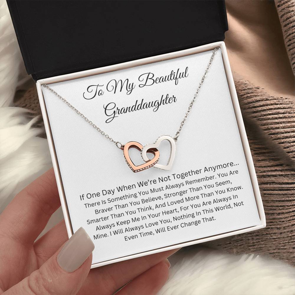 TO MY BEAUTIFUL GRANDDAUGHTER  INTERLOCKING HEART NECKLACE