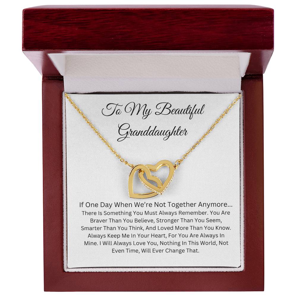 TO MY BEAUTIFUL GRANDDAUGHTER  INTERLOCKING HEART NECKLACE