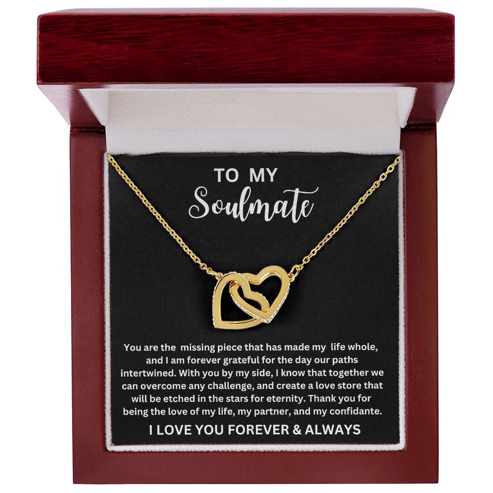 TO MY SOULMATE INTERLOCKING HEARTS NECKLACE