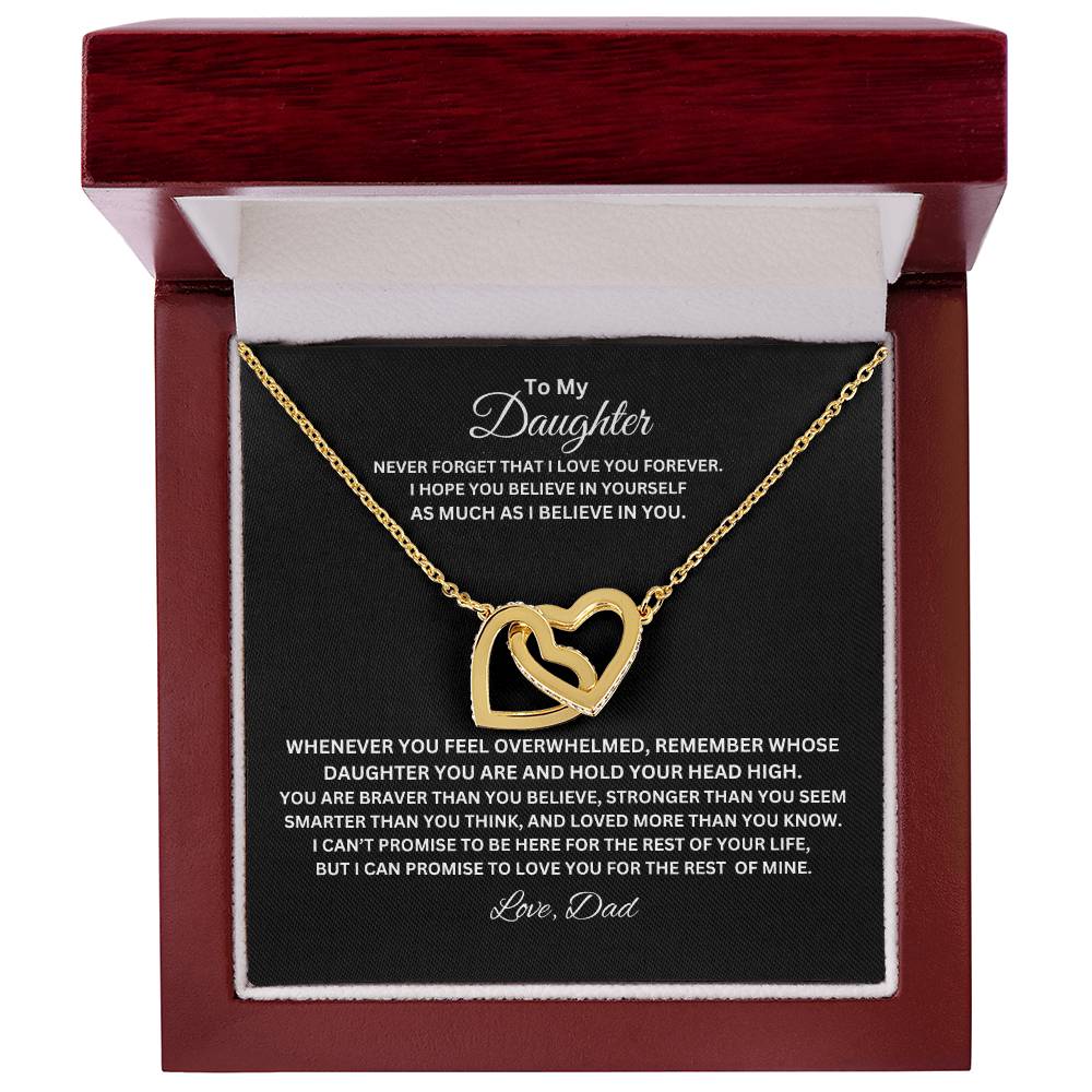 TO MY DAUGHTER INTERLOCK HEART NECKLACE