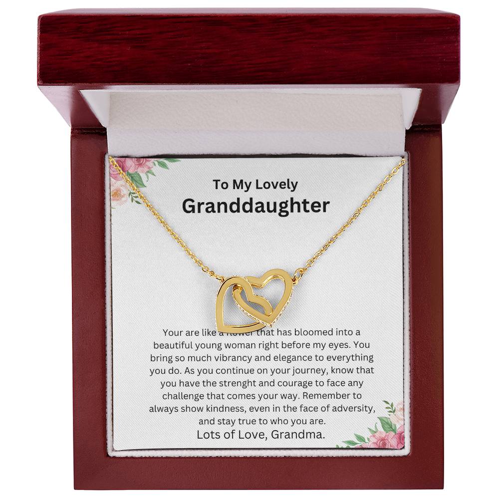 TO MY LOVELY GRANDDAUGHTER INTERLOCK HEART NECKLACE