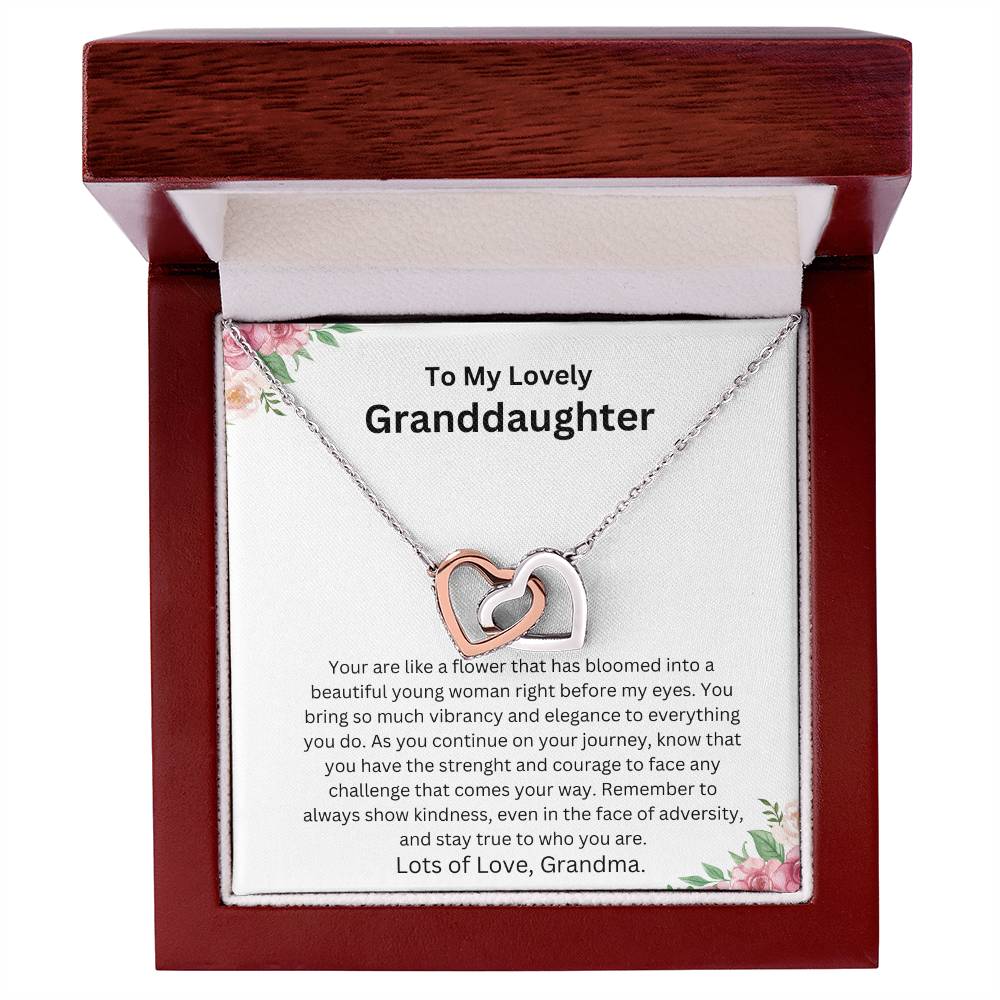 TO MY LOVELY GRANDDAUGHTER INTERLOCK HEART NECKLACE