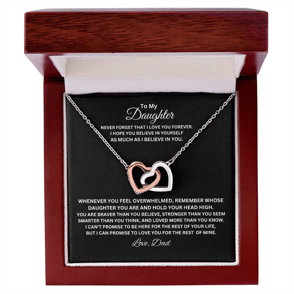 TO MY DAUGHTER INTERLOCK HEART NECKLACE