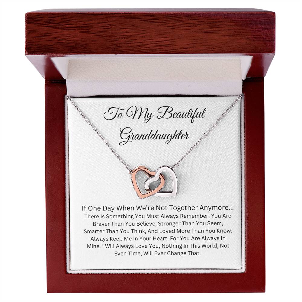 TO MY BEAUTIFUL GRANDDAUGHTER  INTERLOCKING HEART NECKLACE