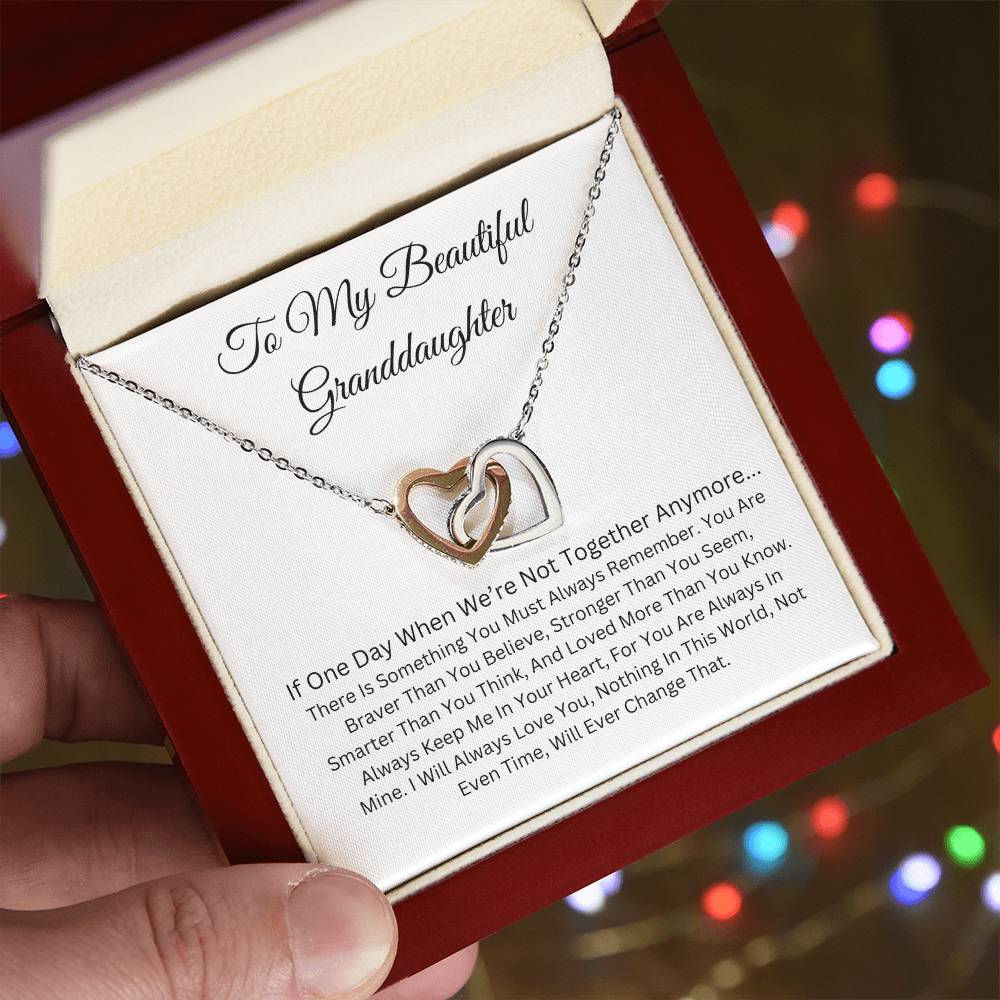 TO MY BEAUTIFUL GRANDDAUGHTER  INTERLOCKING HEART NECKLACE