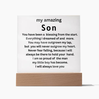 my amazing son  square acrylic plaque