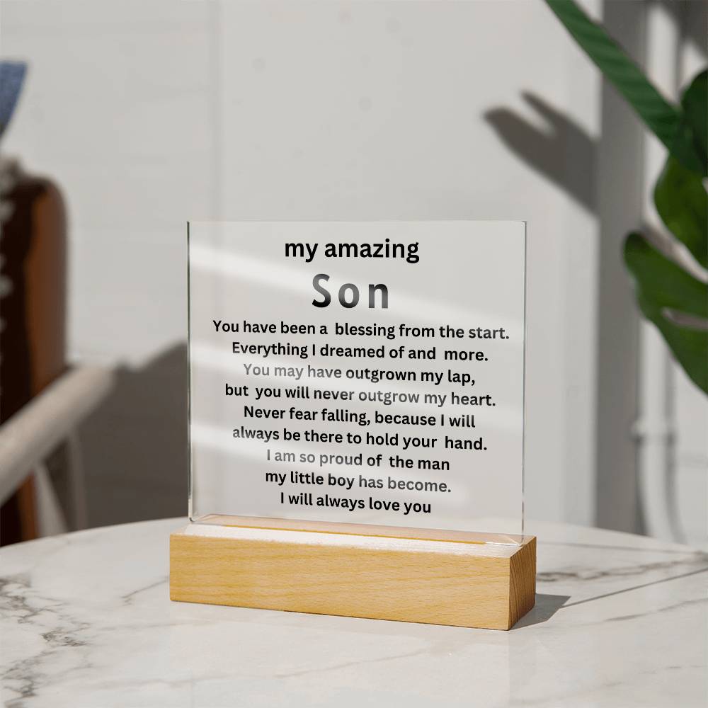 my amazing son  square acrylic plaque