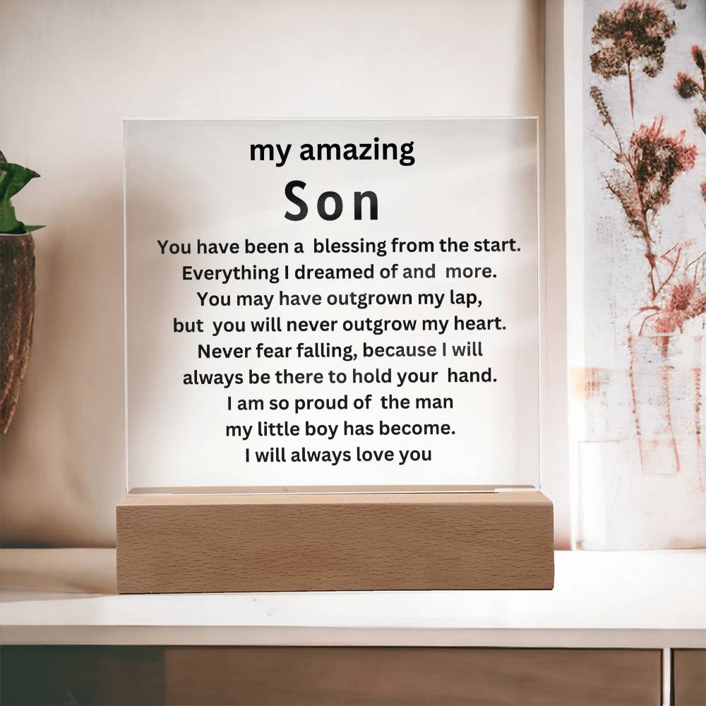 my amazing son  square acrylic plaque