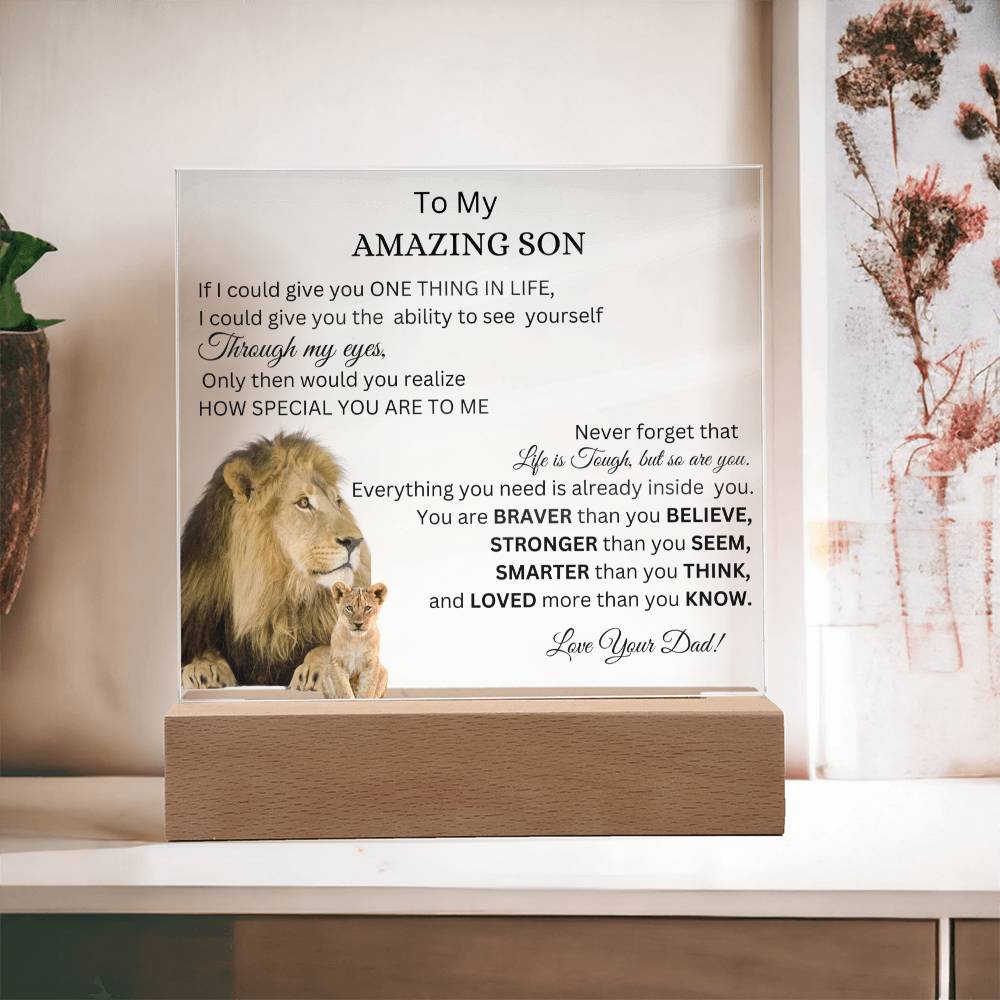 To My Amazing Son Square Acrylic Plaque