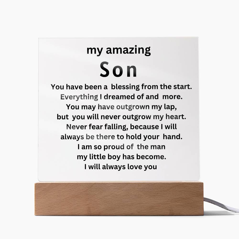 my amazing son  square acrylic plaque