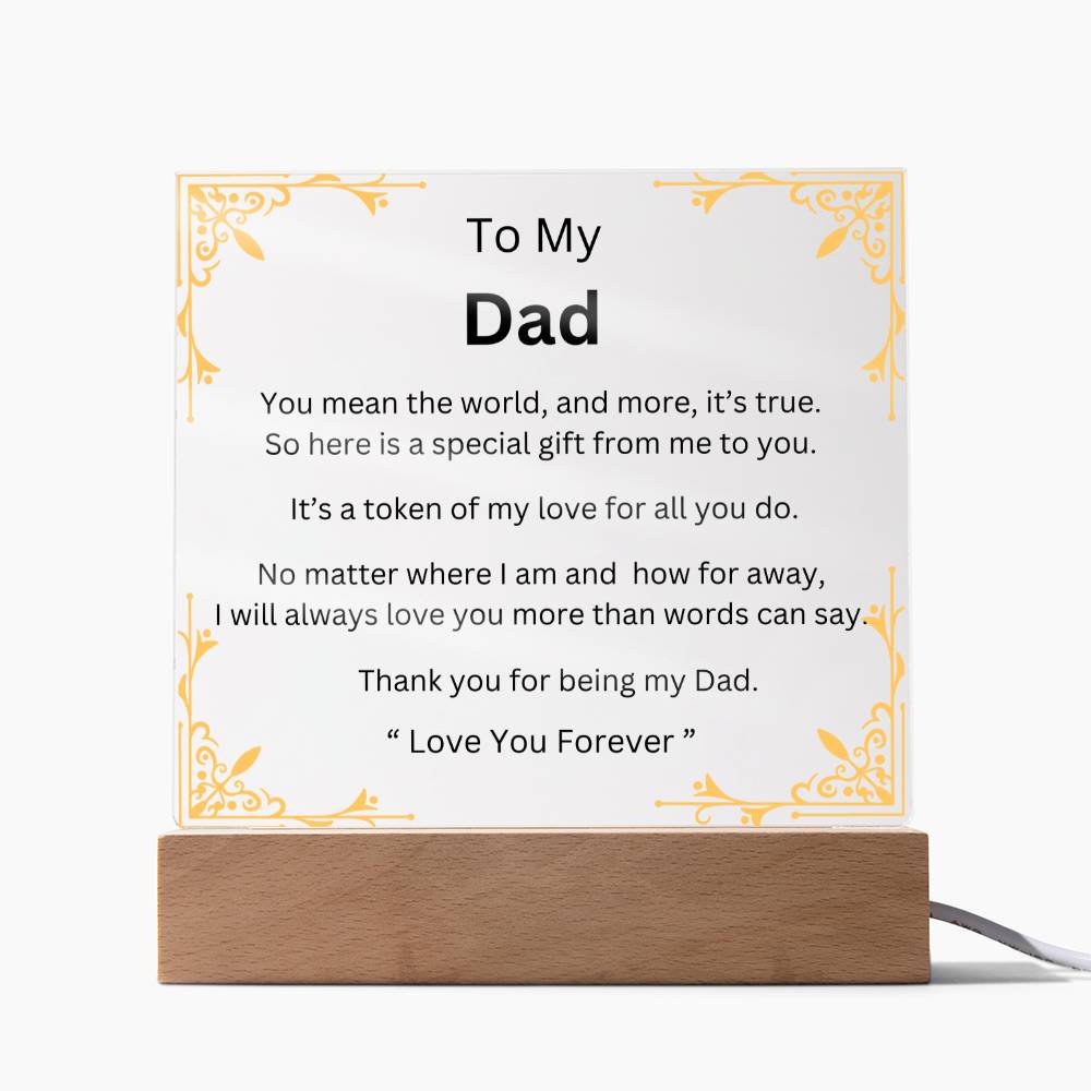 To My Dad Square Acrylic Plaque