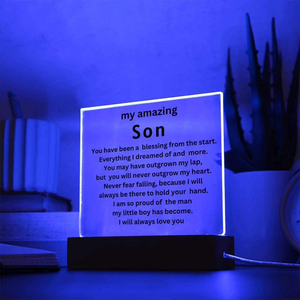 my amazing son  square acrylic plaque