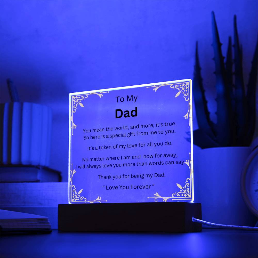 To My Dad Square Acrylic Plaque